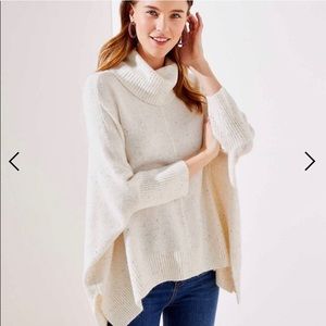 Cowl neck poncho sweater, camel colored